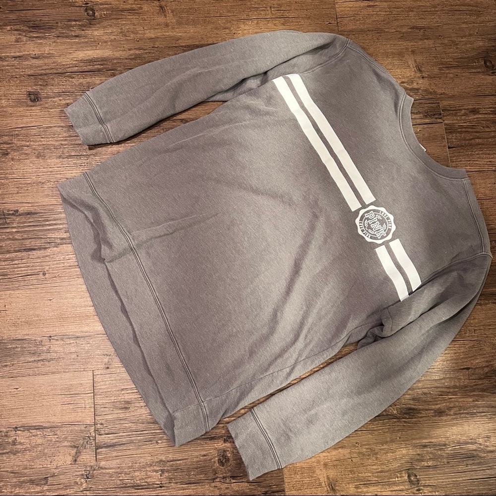 Pink Victoria secret grey stripe pullover